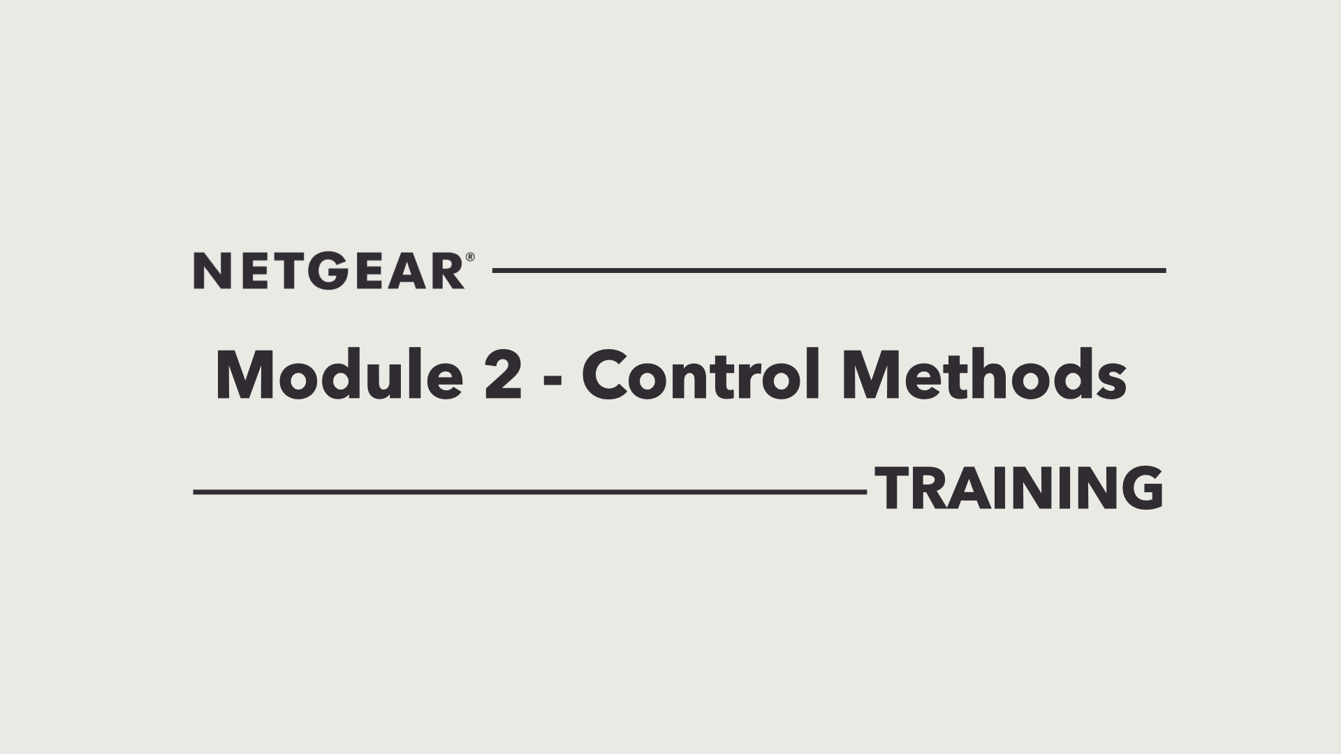 Module Two - Control Methods